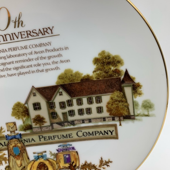 Avon 10th Anniversary 1987 Fine Porcelain Plate California Perfume Company 22k - Picture 3 of 12